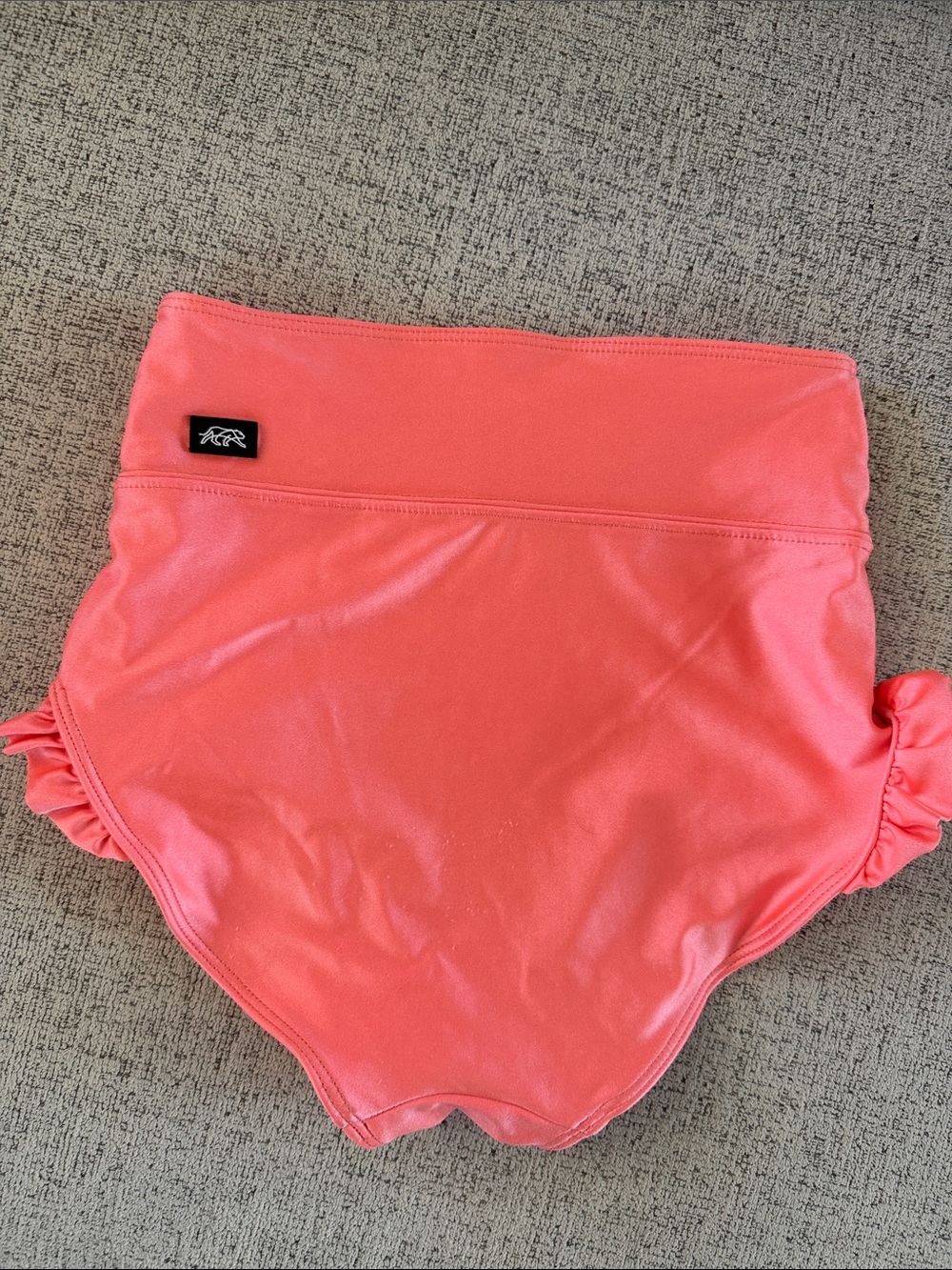 TIGER FRIDAY FILLY BRIEFS Shorts ADULT Small Shinny fluorescent orange color